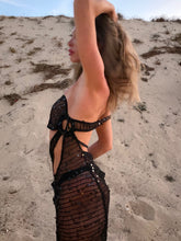 Load image into Gallery viewer, BLACK SEQUINS CROCHET DRESS