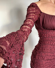 Load image into Gallery viewer, BURGUNDY LACE DRESS