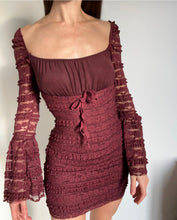 Load image into Gallery viewer, BURGUNDY LACE DRESS