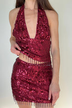 Load image into Gallery viewer, DARK WINE SEQUIN SET