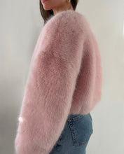 Load image into Gallery viewer, PINK FAUX FUR CROPPED JACKET