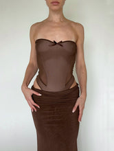 Load image into Gallery viewer, BROWN CORSET COORD