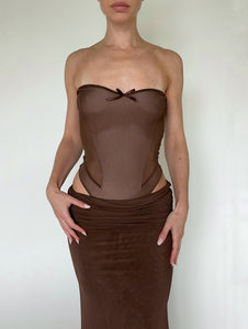 BROWN CORSET COORD