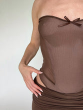 Load image into Gallery viewer, BROWN CORSET COORD