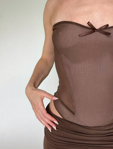 BROWN CORSET COORD