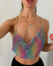 Load image into Gallery viewer, RAINBOW BACKLESS STRAPPY CROP TOP