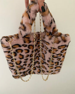 CHEETAH PRINT FAUX FUR BAGS