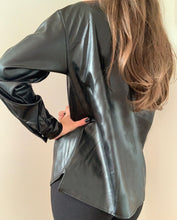 Load image into Gallery viewer, BLACK FAUX LEATHER JACKET