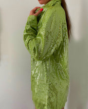 Load image into Gallery viewer, GREEN OVERSIZED SEQUIN SHIRT