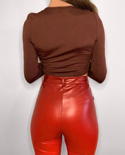 Load image into Gallery viewer, TWO TONED RUST FAUX LEATHER PANTS