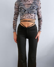 Load image into Gallery viewer, BLACK LACE UP PANTS