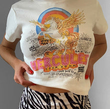Load image into Gallery viewer, WHITE HERCULES GRAPHIC PRINTED T SHIRT