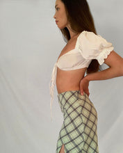 Load image into Gallery viewer, MINT CHECK PRINT MINI SKIRT